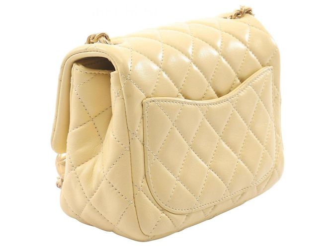 Borsa a Spalla Chanel Mini Matelassé Giallo - vista 2