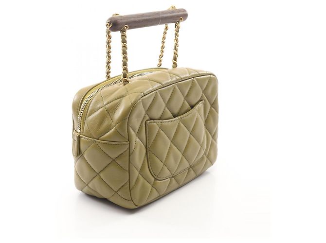 Bolsa Bowling Mini Matelassé Chanel Caqui - vista 2