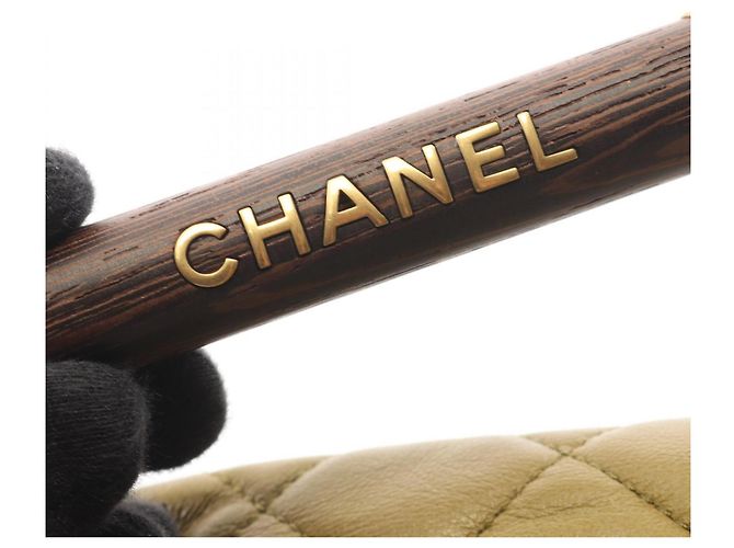 Bolsa Bowling Mini Matelassé Chanel Caqui - vista 9