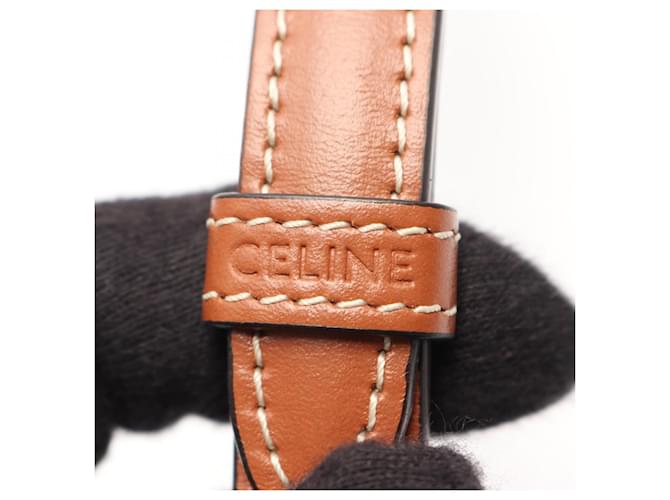 Céline Celine Triomphe Mini Besace Shoulder Bag Marrone Nero - vista 4
