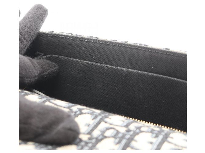 Borsa a tracolla Christian Dior Dior 30 Montaigne Oblique Jacquard Nero Beige Blu navy - vista 6