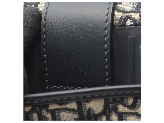 Borsa a tracolla Christian Dior Dior 30 Montaigne Oblique Jacquard Nero Beige Blu navy - vista 9