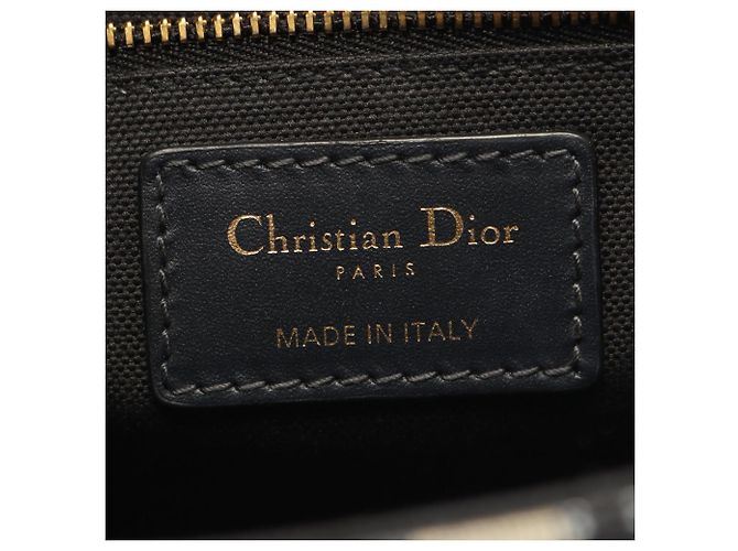 Borsa a tracolla Christian Dior 30 Montaigne Oblique Jacquard Nero Beige Blu navy - vista 4