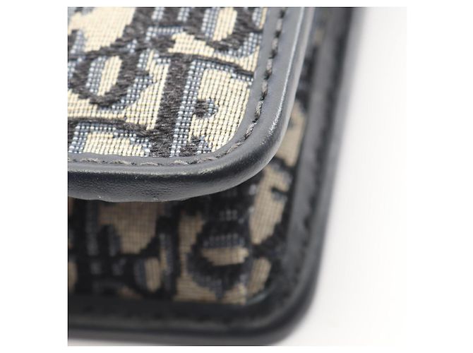 Borsa a tracolla Christian Dior 30 Montaigne Oblique Jacquard Nero Beige Blu navy - vista 5