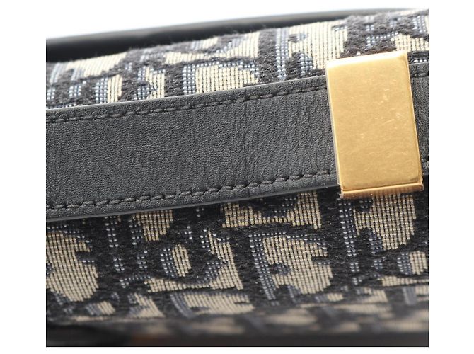 Borsa a tracolla Christian Dior 30 Montaigne Oblique Jacquard Nero Beige Blu navy - vista 8
