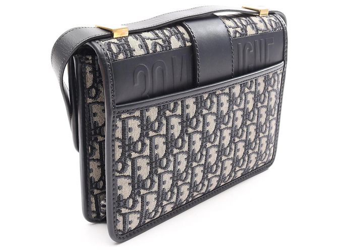 Christian Dior 30 Montaigne Oblique Shoulder Bag Beige Navy blue - view 2