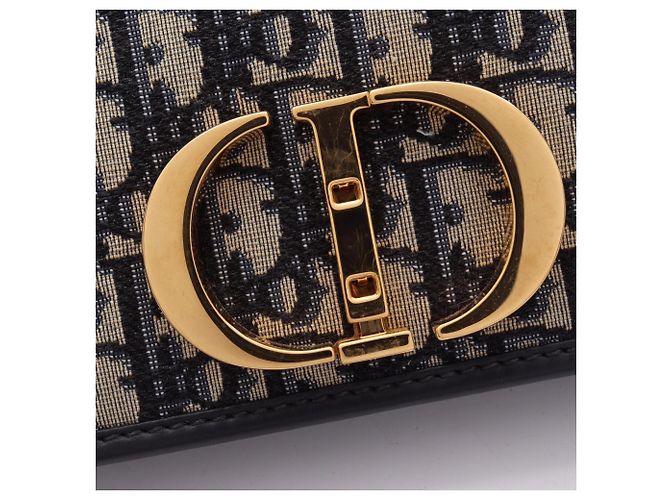 Christian Dior 30 Montaigne Oblique Shoulder Bag Beige Navy blue - view 6