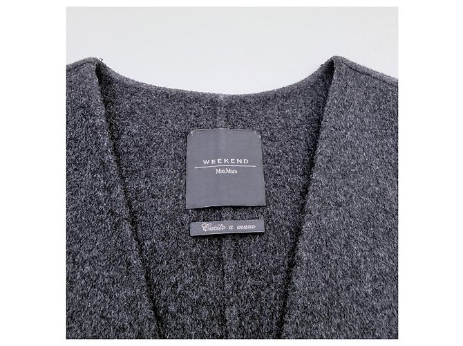 Chaleco Weekend Max Mara de lana y piel de cordero cosido a mano – Fabricado en Italia Gris Gris antracita - vista 6