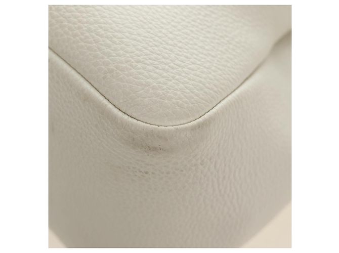 Borsa PRADA Vittero Dino Leather 2way White Gold Auth 190387V Bianco D'oro - vista 21