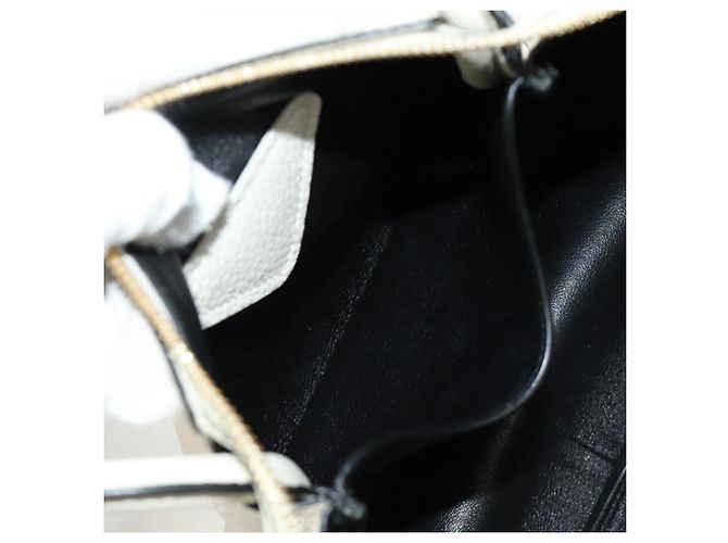 Borsa PRADA Vittero Dino Leather 2way White Gold Auth 190387V Bianco D'oro - vista 29