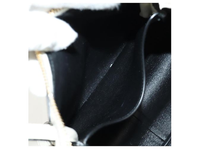 Borsa PRADA Vittero Dino Leather 2way White Gold Auth 190387V Bianco D'oro - vista 30