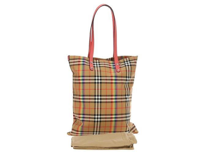 BURBERRY Nova Check Tote Bag Canvas Beige Silber Auth 190455M - Ansicht 12