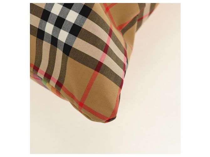 BURBERRY Nova Check Tote Bag Canvas Beige Silber Auth 190455M - Ansicht 14