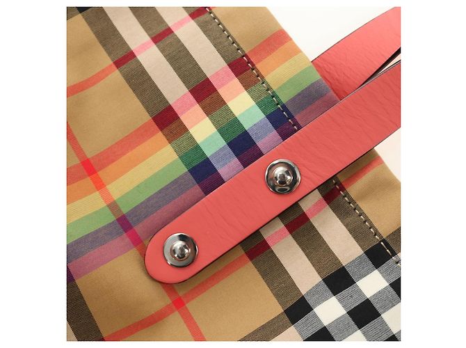 BURBERRY Nova Check Tote Bag Canvas Beige Silber Auth 190455M - Ansicht 17