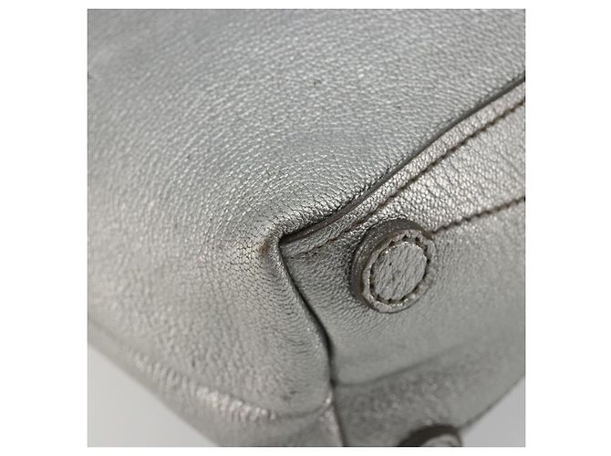 Borsa a Spalla Miu Miu in Pelle Argento Auth BA13941A - vista 14