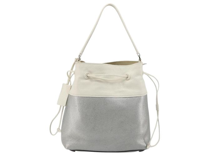 Borsa a Spalla Miu Miu in Pelle Argento Auth BA13941A - vista 2