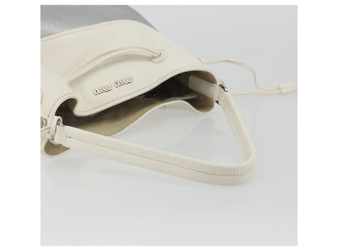 Borsa a Spalla Miu Miu in Pelle Argento Auth BA13941A - vista 7