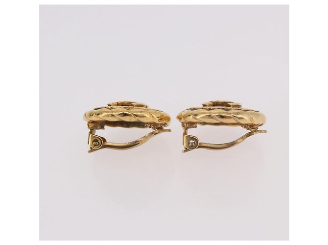 Orecchini CHANEL COCO Mark in metallo color oro CC Auth 191418V - vista 12