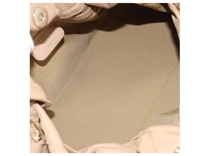 Borsa con coulisse e catena Christian Dior in pelle beige e oro Auth BA13968A D'oro - vista 11