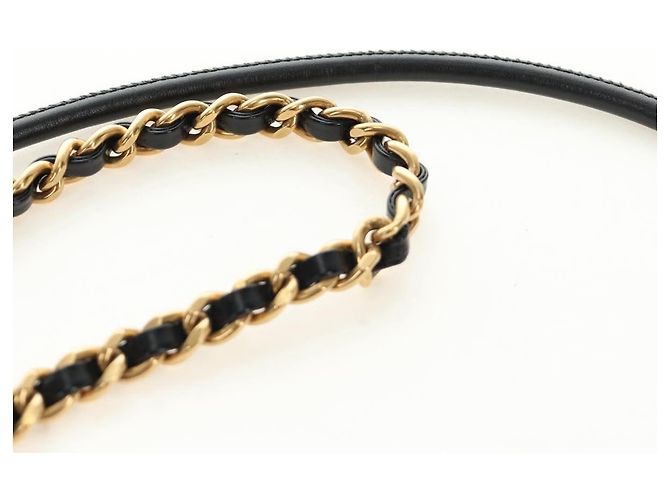CHANEL CHANEL22 Borsa a Catena in Pelle di Agnello Nera e Oro CC Auth 190198SAM Nero D'oro - vista 16