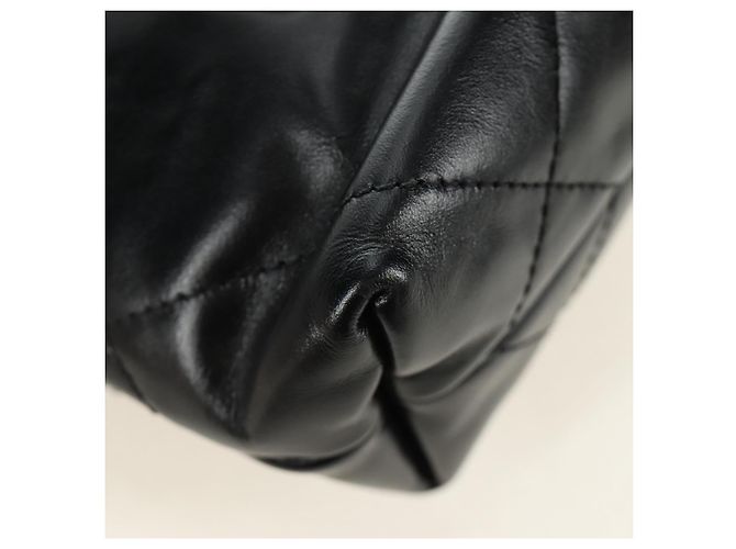 CHANEL CHANEL22 Borsa a Catena in Pelle di Agnello Nera e Oro CC Auth 190198SAM Nero D'oro - vista 17