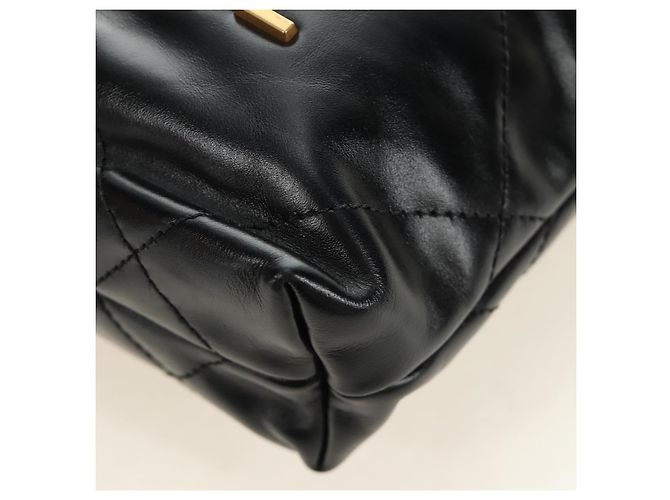 CHANEL CHANEL22 Borsa a Catena in Pelle di Agnello Nera e Oro CC Auth 190198SAM Nero D'oro - vista 18