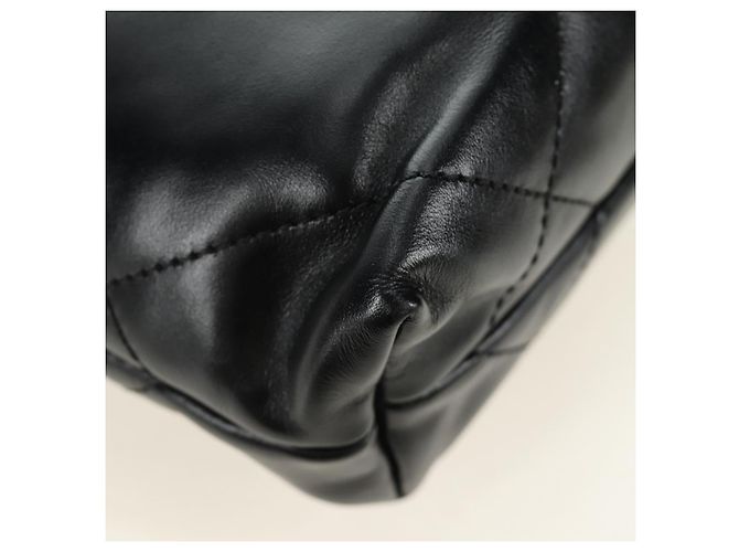 CHANEL CHANEL22 Borsa a Catena in Pelle di Agnello Nera e Oro CC Auth 190198SAM Nero D'oro - vista 19