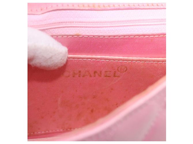 CHANEL Mini Matelasse 18 Chain Shoulder Bag Canvas Pink Gold CC Auth 191614 Rosa D'oro - vista 23