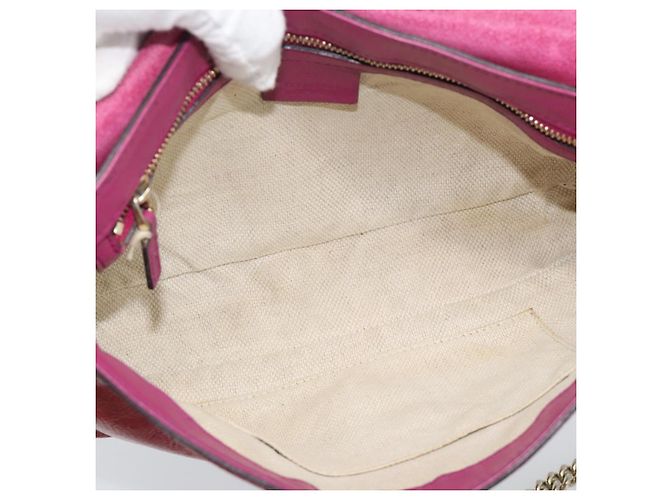 Borsa a tracolla GUCCI Chain Soho vernice Rosa Oro 336752 Auth ka5192 D'oro - vista 12