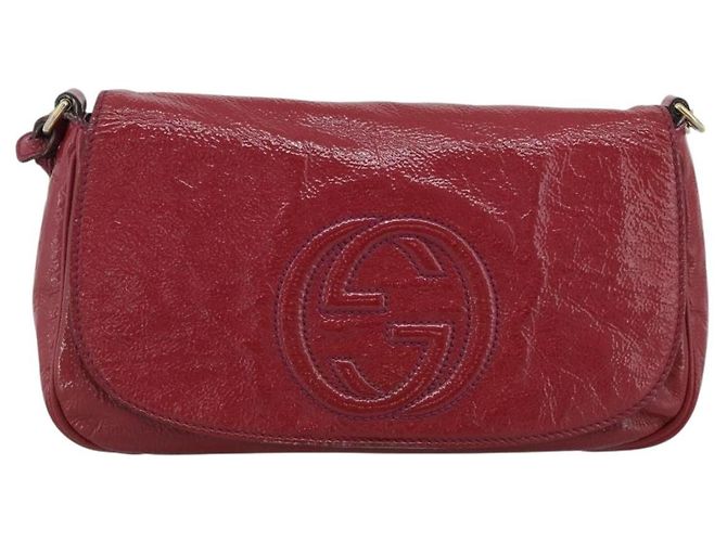 Borsa a tracolla GUCCI Chain Soho vernice Rosa Oro 336752 Auth ka5192 D'oro - vista 13