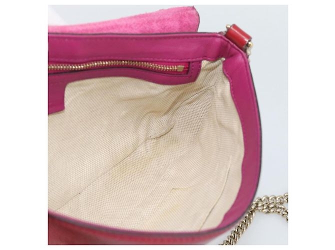 Borsa a tracolla GUCCI Chain Soho vernice Rosa Oro 336752 Auth ka5192 D'oro - vista 19