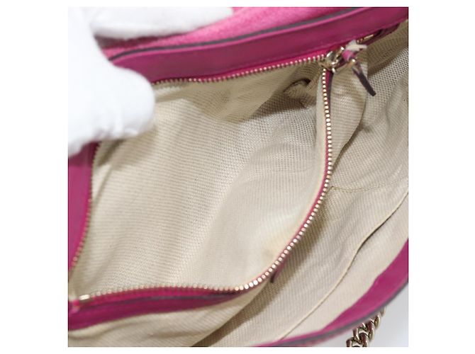 Borsa a tracolla GUCCI Chain Soho vernice Rosa Oro 336752 Auth ka5192 D'oro - vista 22