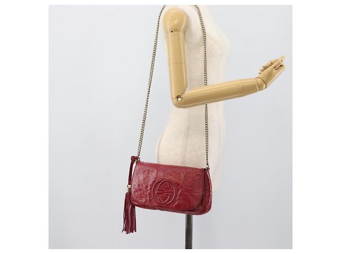Borsa a tracolla GUCCI Chain Soho vernice Rosa Oro 336752 Auth ka5192 D'oro - vista 24
