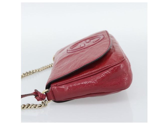 Borsa a tracolla GUCCI Chain Soho vernice Rosa Oro 336752 Auth ka5192 D'oro - vista 3