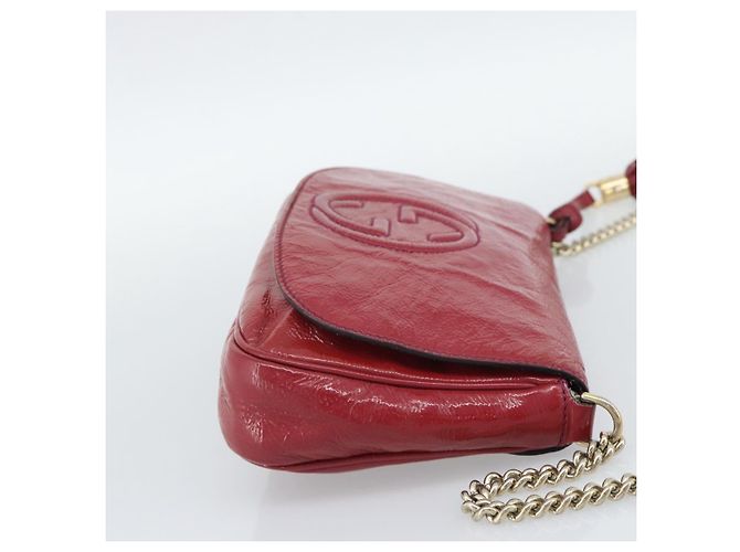 Borsa a tracolla GUCCI Chain Soho vernice Rosa Oro 336752 Auth ka5192 D'oro - vista 4