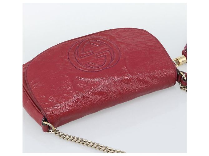 Borsa a tracolla GUCCI Chain Soho vernice Rosa Oro 336752 Auth ka5192 D'oro - vista 6