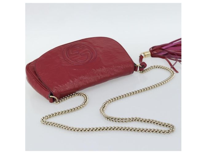 Borsa a tracolla GUCCI Chain Soho vernice Rosa Oro 336752 Auth ka5192 D'oro - vista 7