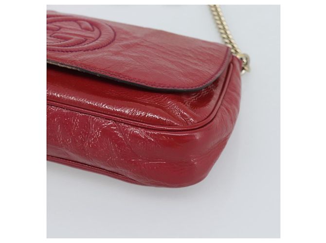 Borsa a tracolla GUCCI Chain Soho vernice Rosa Oro 336752 Auth ka5192 D'oro - vista 8