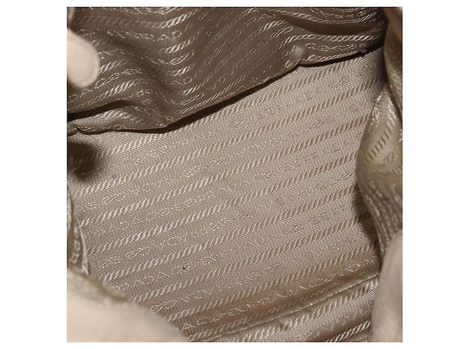 PRADA Tote Bag Leder 2way Beige Gold Auth bs36021 Golden - Ansicht 11