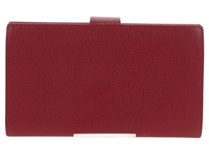 CHANEL COCO Mark Langgeldbörse Caviar Leder Rot Gold CC Authentisch 190496M Golden - Ansicht 2