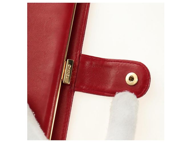 CHANEL COCO Mark Langgeldbörse Caviar Leder Rot Gold CC Authentisch 190496M Golden - Ansicht 22