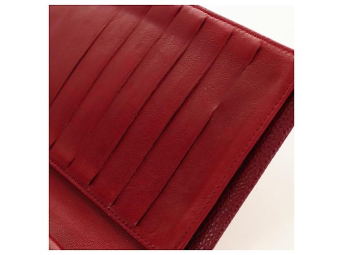CHANEL COCO Mark Langgeldbörse Caviar Leder Rot Gold CC Authentisch 190496M Golden - Ansicht 24