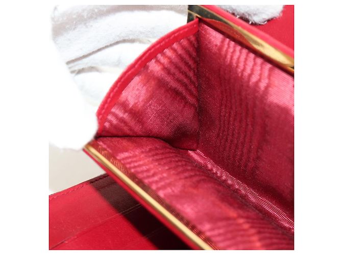 CHANEL COCO Mark Langgeldbörse Caviar Leder Rot Gold CC Authentisch 190496M Golden - Ansicht 26
