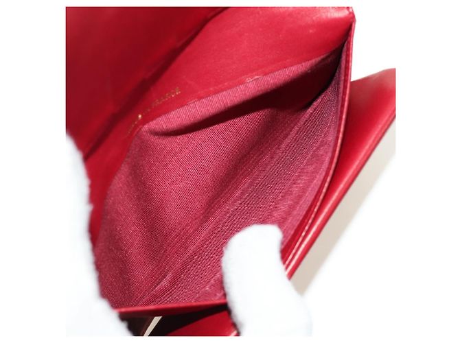 CHANEL COCO Mark Langgeldbörse Caviar Leder Rot Gold CC Authentisch 190496M Golden - Ansicht 27