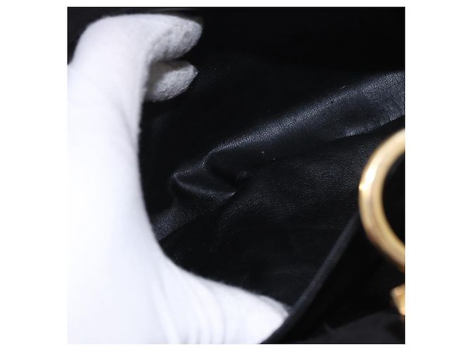 Borsa a tracolla Salvatore Ferragamo Gancini in scamosciato nero e oro Auth 191696 D'oro - vista 11
