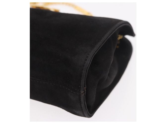 Borsa a tracolla Salvatore Ferragamo Gancini in scamosciato nero e oro Auth 191696 D'oro - vista 14