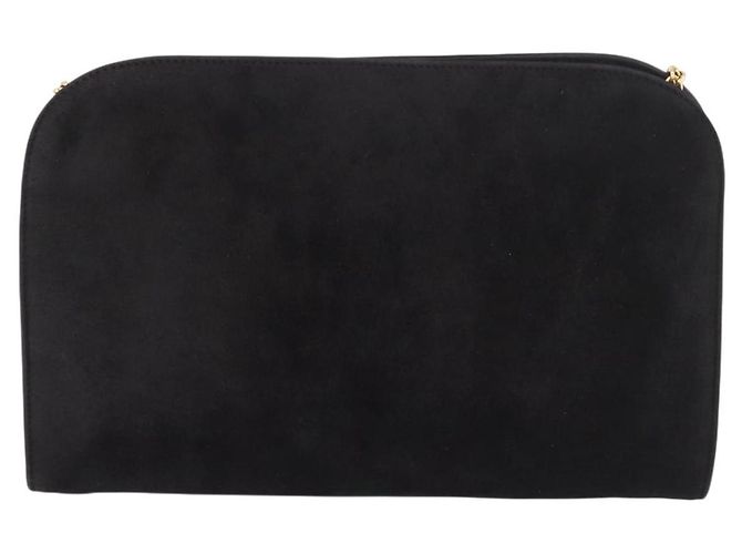 Borsa a tracolla Salvatore Ferragamo Gancini in scamosciato nero e oro Auth 191696 D'oro - vista 2