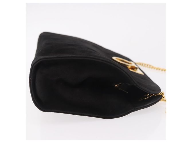Borsa a tracolla Salvatore Ferragamo Gancini in scamosciato nero e oro Auth 191696 D'oro - vista 3
