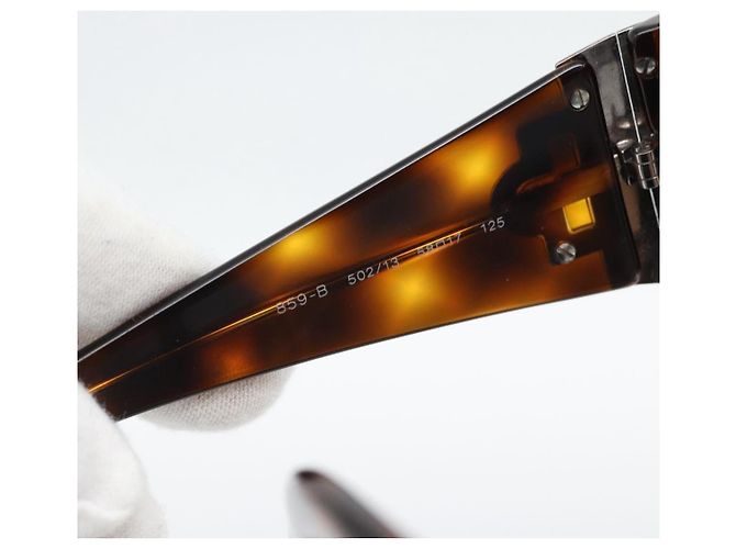 Bulgari Gafas de sol BVLGARI de plástico marrón oro Auth BA14044 Castaño Dorado - vista 11
