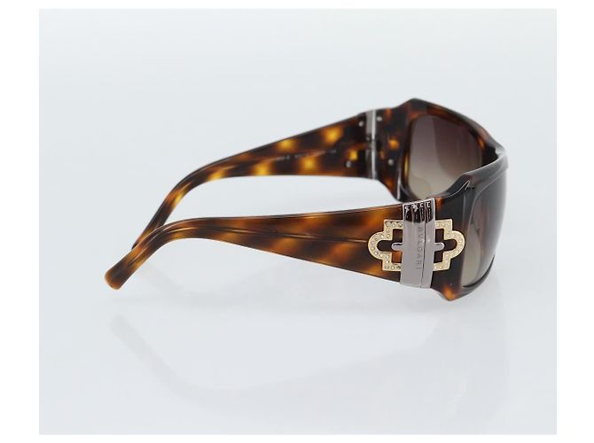 Bulgari Gafas de sol BVLGARI de plástico marrón oro Auth BA14044 Castaño Dorado - vista 3